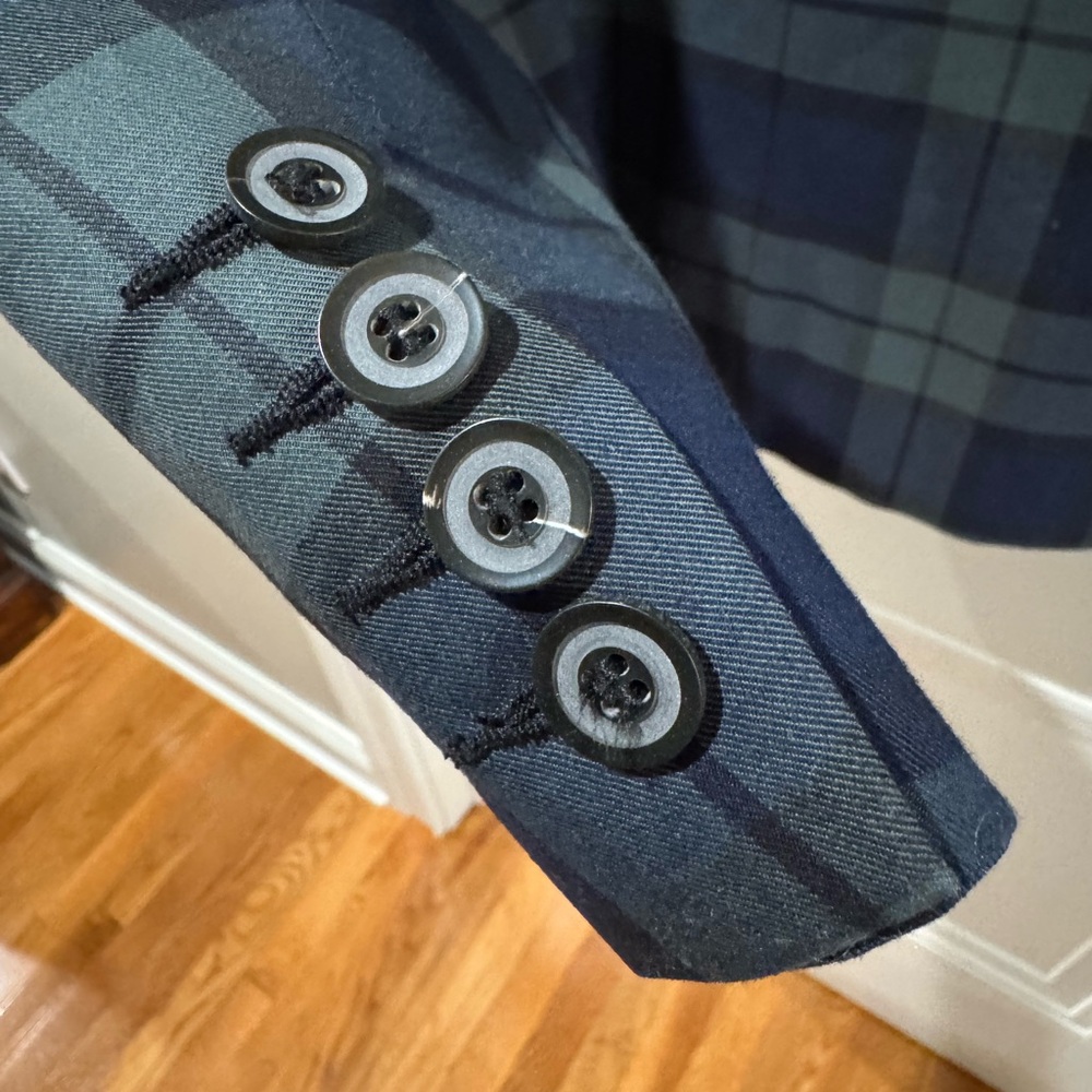 Mr. TURK Blue Green Tartan Plaid Blazer NWT Size 42 Sport Coat $495 retail Trina - Picture 4 of 12